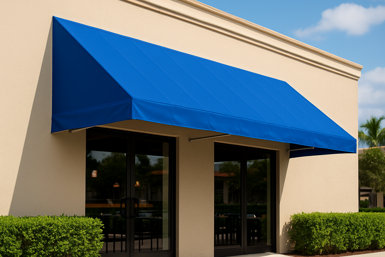 Blue Commercial Awning